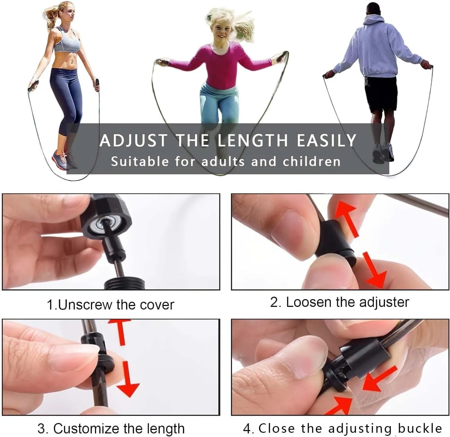 2 Pack Workout Jumping Rope,Adjustable Skipping Rope,Weighted Jump Rope for Men,Jumprope for Fitness Women,Cuerda Para Saltar Ejercicio,Speed Rope,Kids Jump Ropes for 8-12,Adults Boxing Jump Rooe