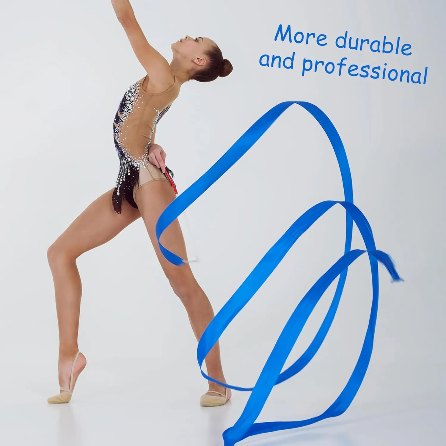 2pcs Rhythmic Dance Ribbons with Wands, 78.7 Inch Rhythmic Gymnastics Ribbon Dancer Wand Twirling Dancing Ribbon Streamers, Fits Artistic Dancing Gymnastics Training