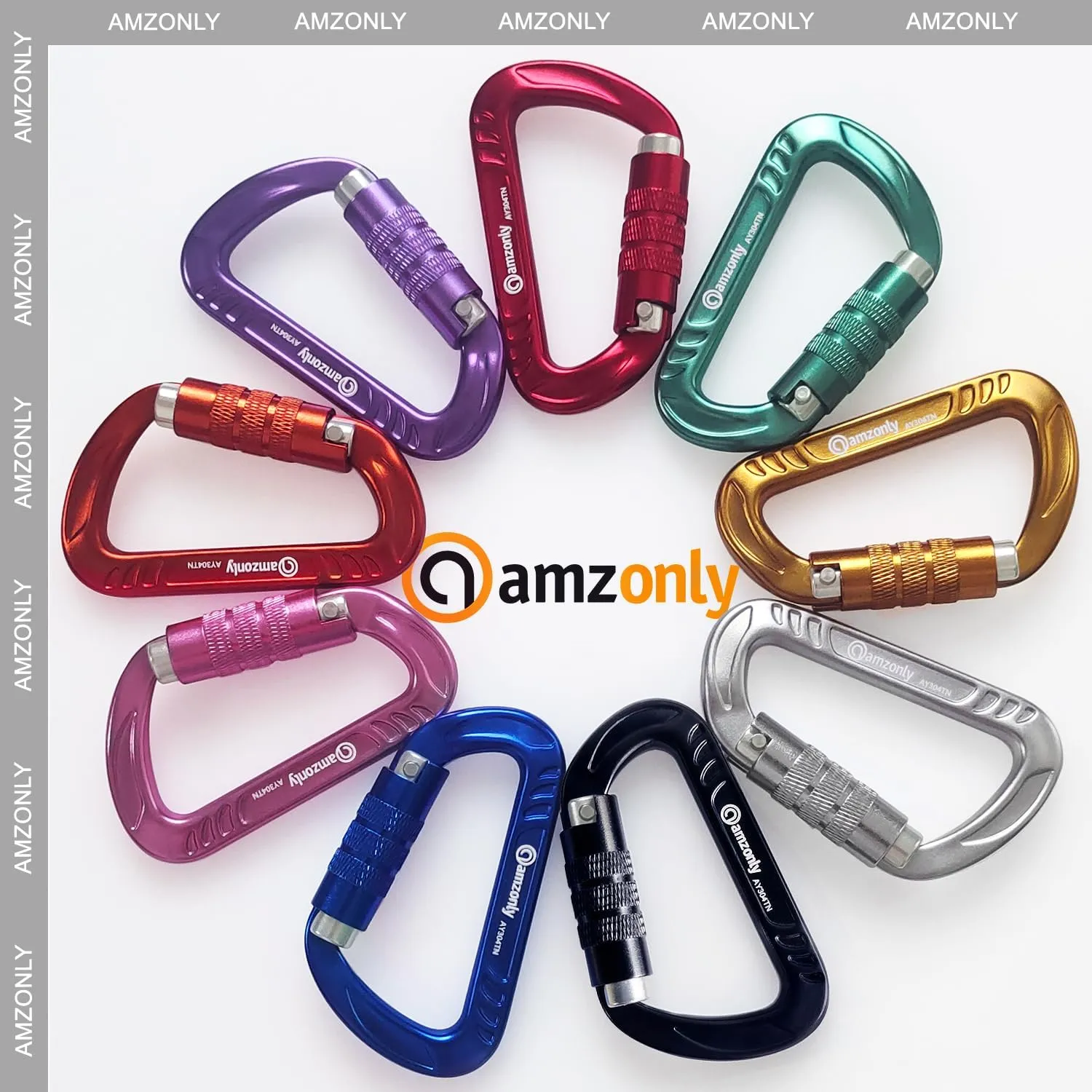 3inch Auto Locking Carabiner Clips Heavy Duty, 12KN /2697lbs Lightweight keychain carabiners, Sturdy Twist Lock Caribeeners for Camping Hiking Hammock Swing Backpack, dog leash and Harness etc