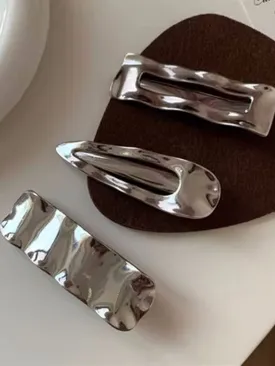 3pcs Unique Cutout Geometric Metal Hair Clip Set for Women Barrette Styling Hair