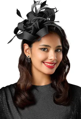 BABEYOND Fascinator Hats for Women - Tea Party Hats Fascinators Kentucky Headband Derby Hat Wedding Feathers Ribbon Headwear