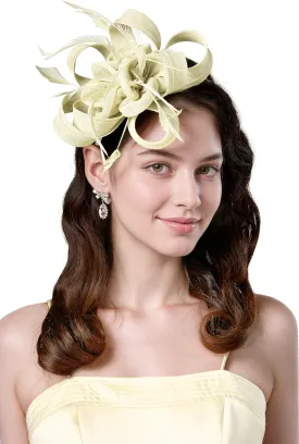 BABEYOND Fascinator Hats for Women - Tea Party Hats Fascinators Kentucky Headband Derby Hat Wedding Feathers Ribbon Headwear