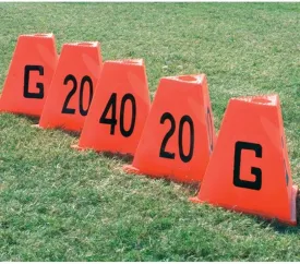 BSN Sports Stackable Sideline Markers - 5 Piece Set, Red