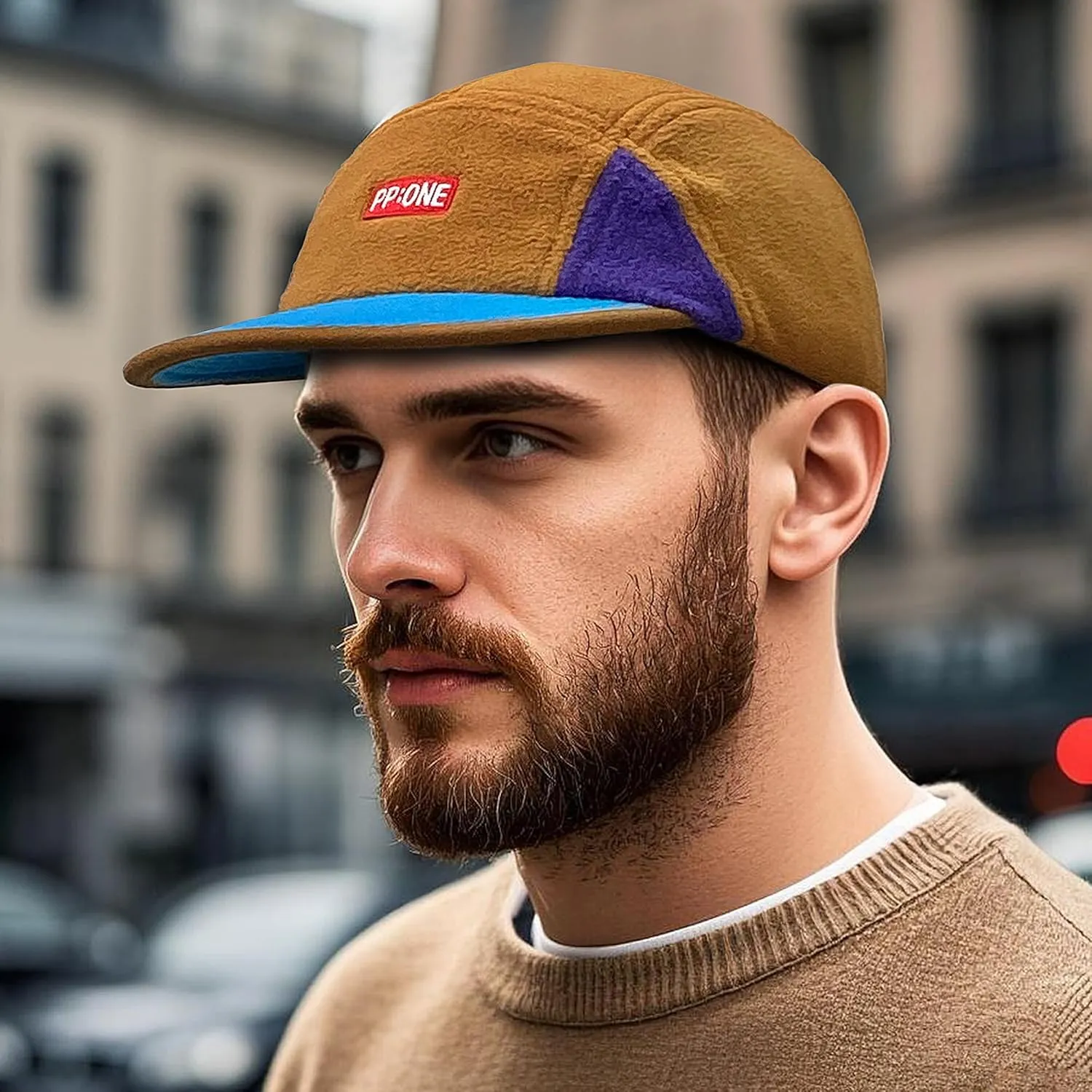 Clakllie Flat Brim Baseball Cap 5 Panel Hat Vintage Trucker Hats for Men Urban Street Camping Hat Hip Hop Skateboard Hats