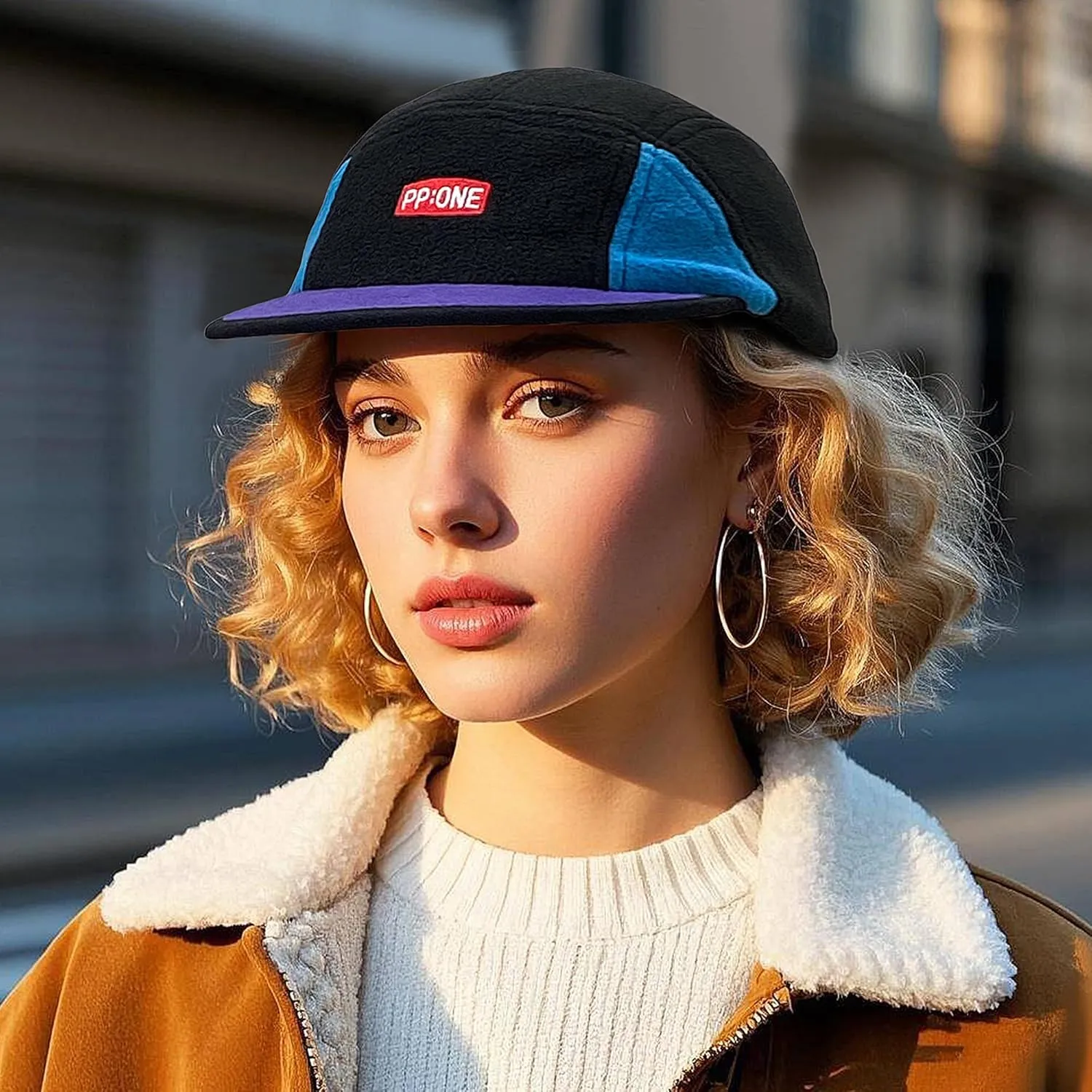 Clakllie Flat Brim Baseball Cap 5 Panel Hat Vintage Trucker Hats for Men Urban Street Camping Hat Hip Hop Skateboard Hats