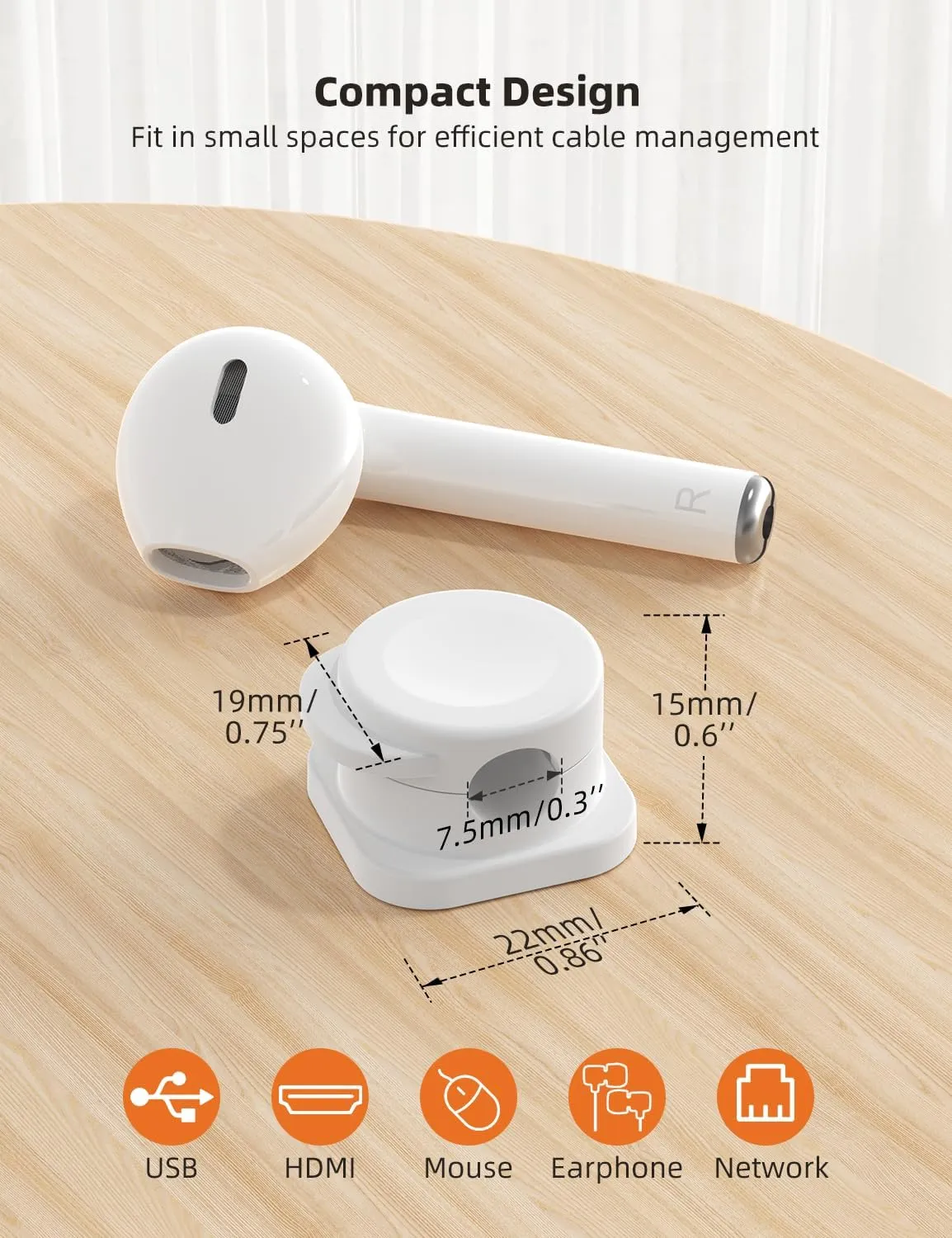 Cord Organizer Holder, 6 Pack Magnetic Cable Clips for Desk Nightstand, Strong Adhesive Phone Cord Holder Charging Clips for Office Home Kitchen Appliances Bedroom Accessories, White