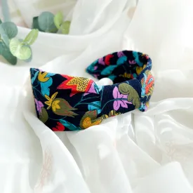 Floral Corduroy Turban Headband