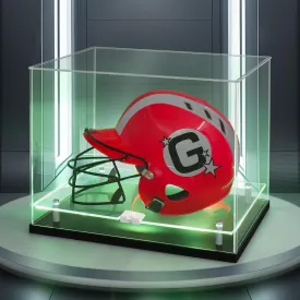 Football Helmet Display Case with LED Light-Clear Full Size Helmet Display-Acrylic Double Layer Helmet Display Stand for Autographed Helmet Display /Fans & Collectors, Sports Collectibles