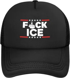 Fuck Ice Hat Support Immigrants Make America Great Hat Trucker Mesh Cap for Men Women Black