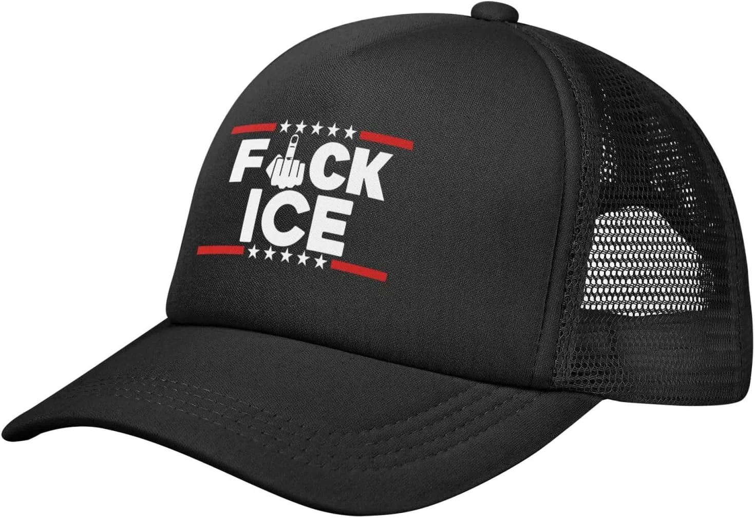 Fuck Ice Hat Support Immigrants Make America Great Hat Trucker Mesh Cap for Men Women Black