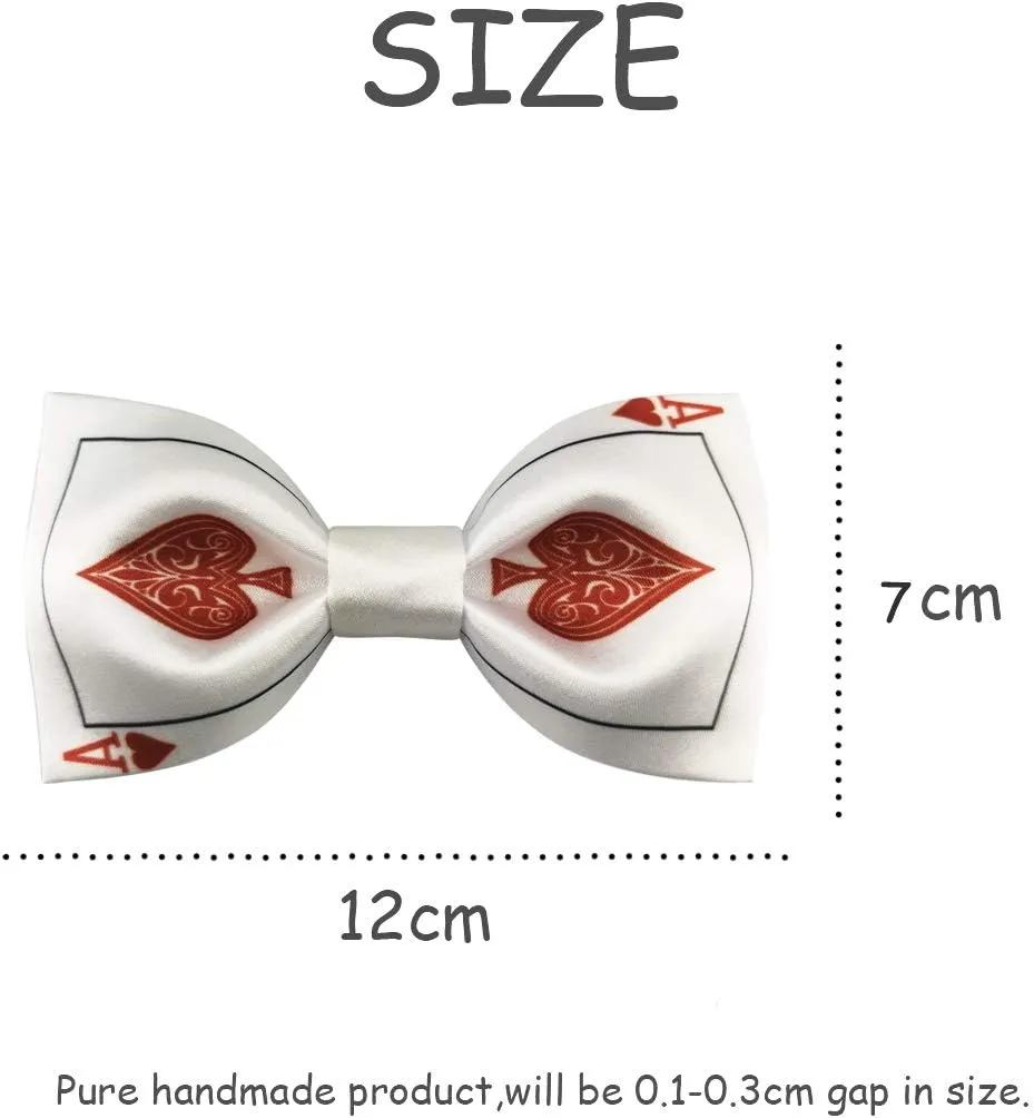 GUUNIEE Mens Satin Silk Bowtie Poker Ace Bow Ties