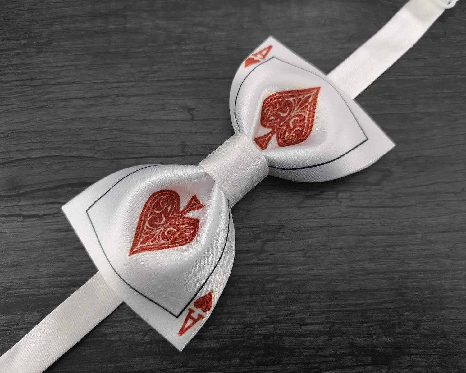 GUUNIEE Mens Satin Silk Bowtie Poker Ace Bow Ties