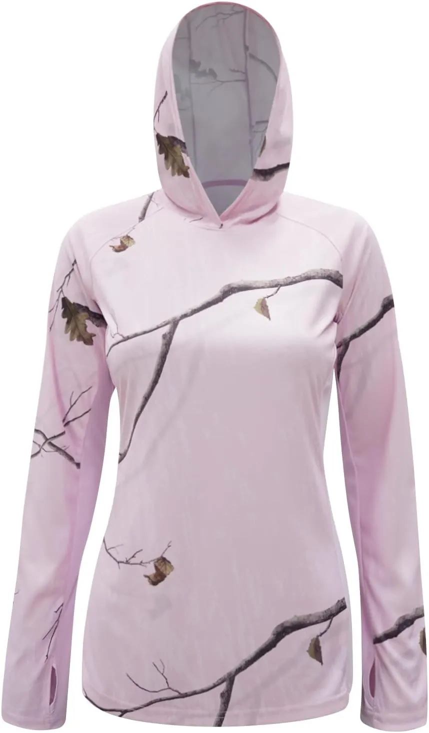 LOOGU Women's UPF 50  Sun Protection Hoodies Shirts Long Sleeve Lightweight Quick Dry UV Fishing Hking Outdoor