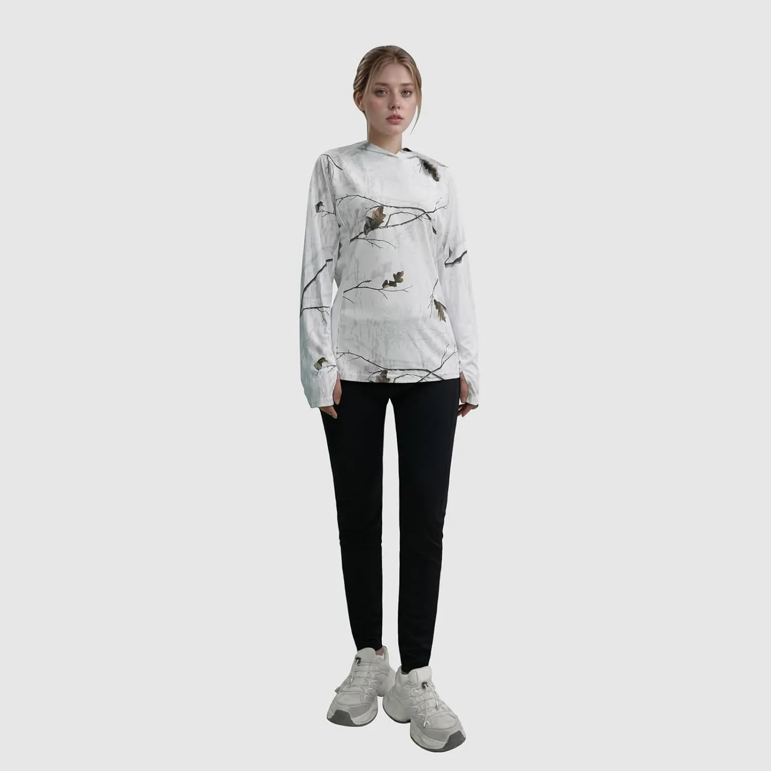LOOGU Women's UPF 50  Sun Protection Hoodies Shirts Long Sleeve Lightweight Quick Dry UV Fishing Hking Outdoor