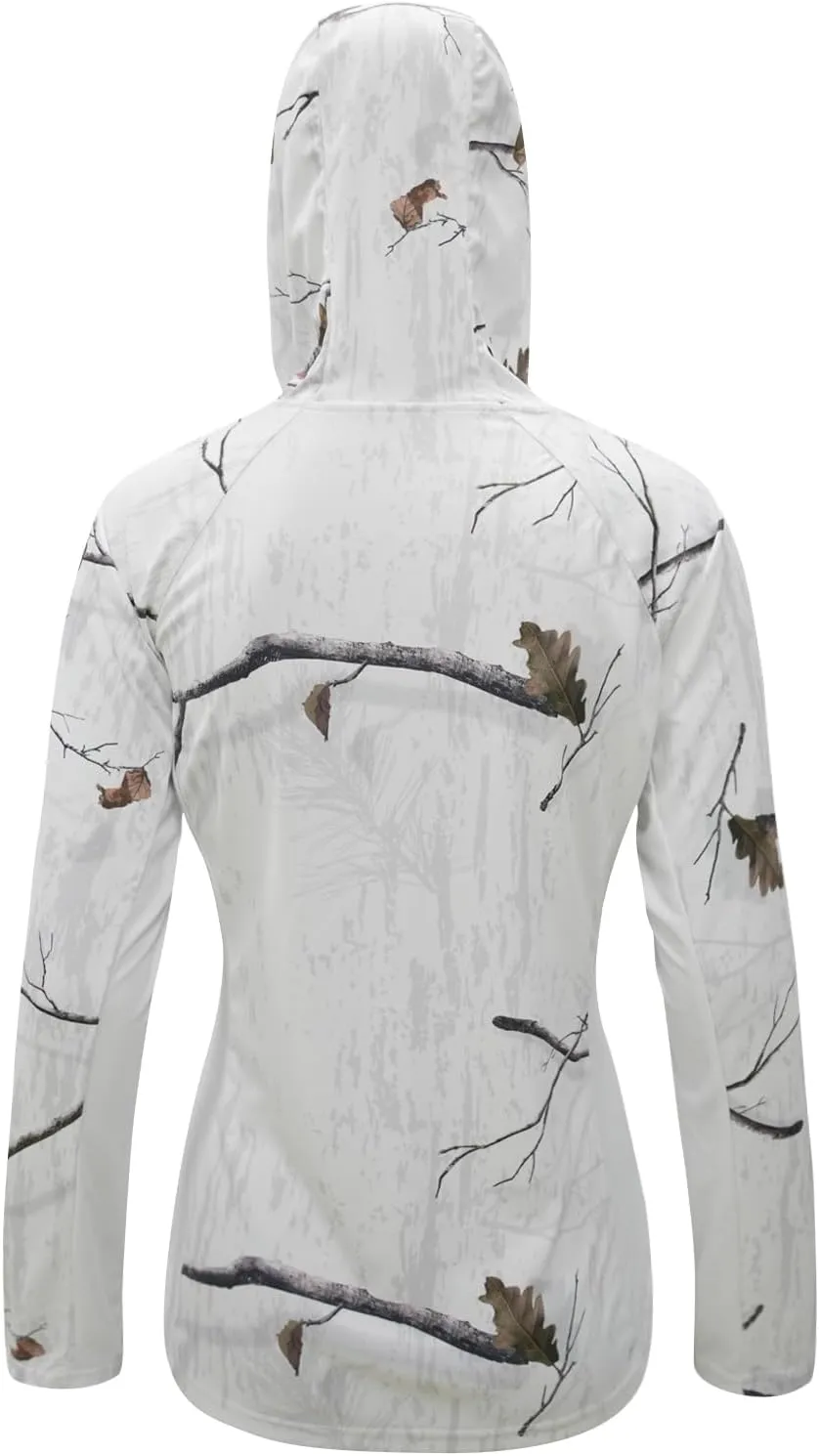 LOOGU Women's UPF 50  Sun Protection Hoodies Shirts Long Sleeve Lightweight Quick Dry UV Fishing Hking Outdoor