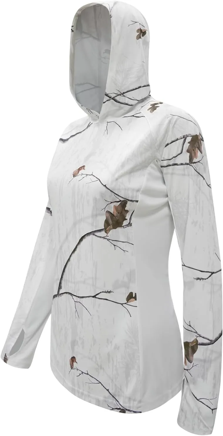 LOOGU Women's UPF 50  Sun Protection Hoodies Shirts Long Sleeve Lightweight Quick Dry UV Fishing Hking Outdoor