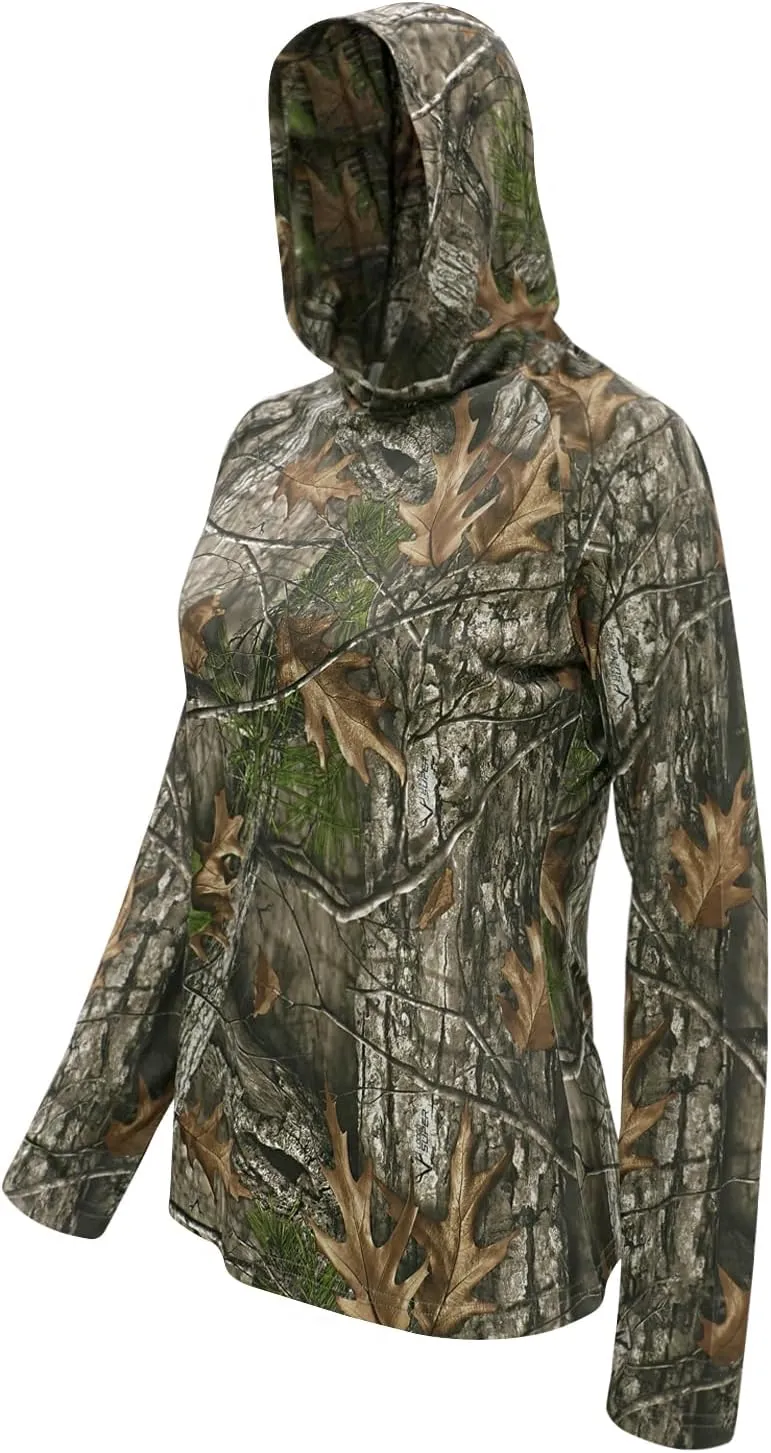 LOOGU Women's UPF 50  Sun Protection Hoodies Shirts Long Sleeve Lightweight Quick Dry UV Fishing Hking Outdoor