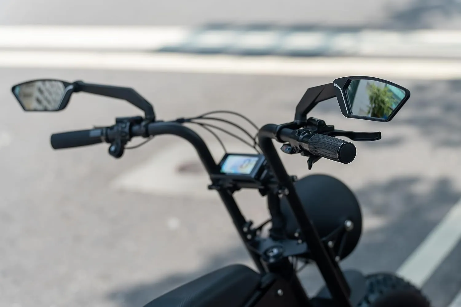 MEACHOW 2024NEW Handlebar Bike Mirror, Scratch Resistant Glass Lens, Ultra-HD, E-bike Mirror, Bicycle Mirror, (Blue Right Side) ME-013RB