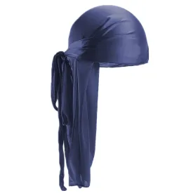 Men Women Durag Extra Long-Tail Headwraps Silky Satin Pirate Cap Bandana Hat for 360 Waves