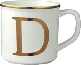 Miicol Ceramic Coffee Mug 16 oz, Monogram Coffee Cup, Golden Initial Tea Mug, Personalized Tea Cup, Unique Gift, Large Mug for Home, Office, Letter D