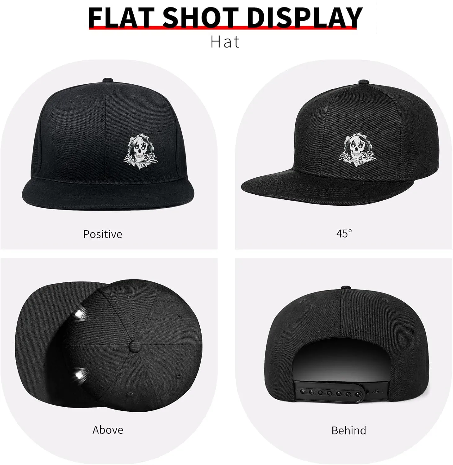 Negi Snapback Hats for Mens Hat Fitted Mountain Gaming Trucker Dad Black Flat Bill Adjustable Baseball Cap Brim