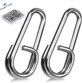 Oval Split Rings Fishing - 50pcs Fishing Power Clips Snaps Quick Change for Lures Stainless Steel Fishing Tackle