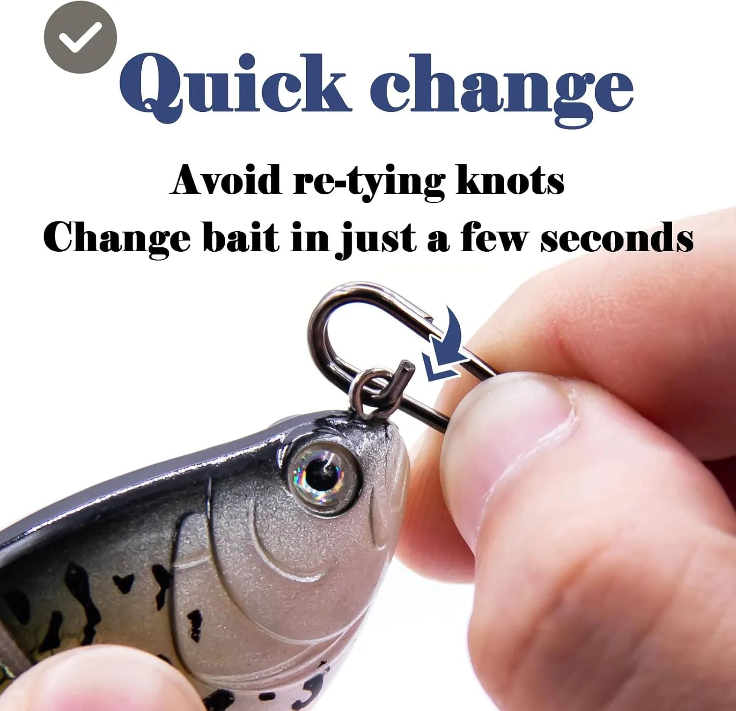 Oval Split Rings Fishing - 50pcs Fishing Power Clips Snaps Quick Change for Lures Stainless Steel Fishing Tackle