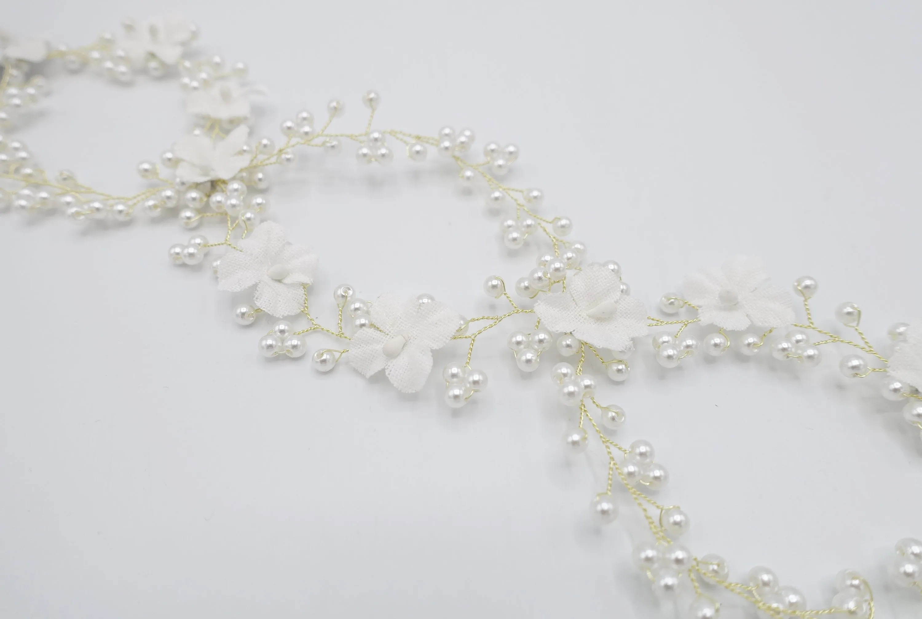 pearl bridal hair vine clip headband for wedding