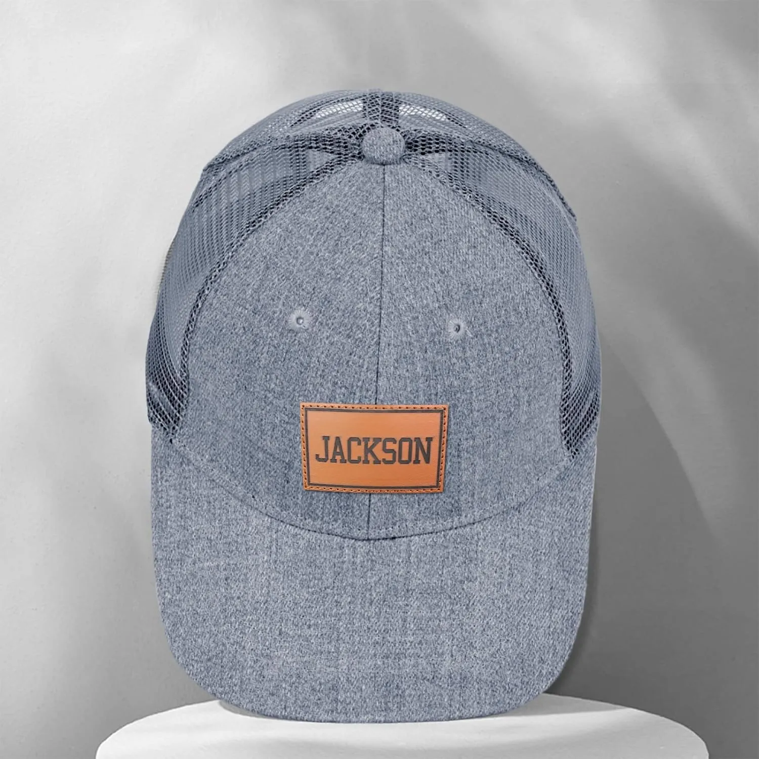 Personalized Kid Baseball Hat Cap: Custom Name Leather Sun Hats - Adjustable Snapback Trucker Caps for Child Boys Girls
