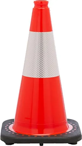 RS45015C3M6 Revolution Series 18" Traffic Cone Wide Body with 6" Reflective Cone Collar, Orange Color