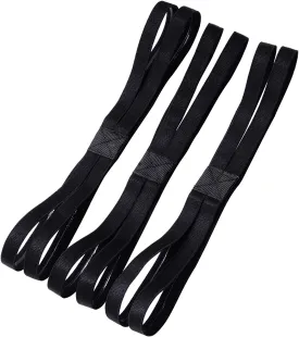 Shappy 3 Pieces Double-Straps Sport Headbands Elastic Hairband Non-Slip Sweatband for Women or Men(Black)