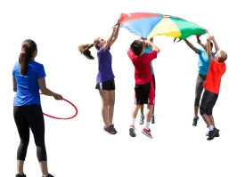 Sportime GripStarChute Parachute with 8 Handles, 6 Feet, Multiple Colors,1361476