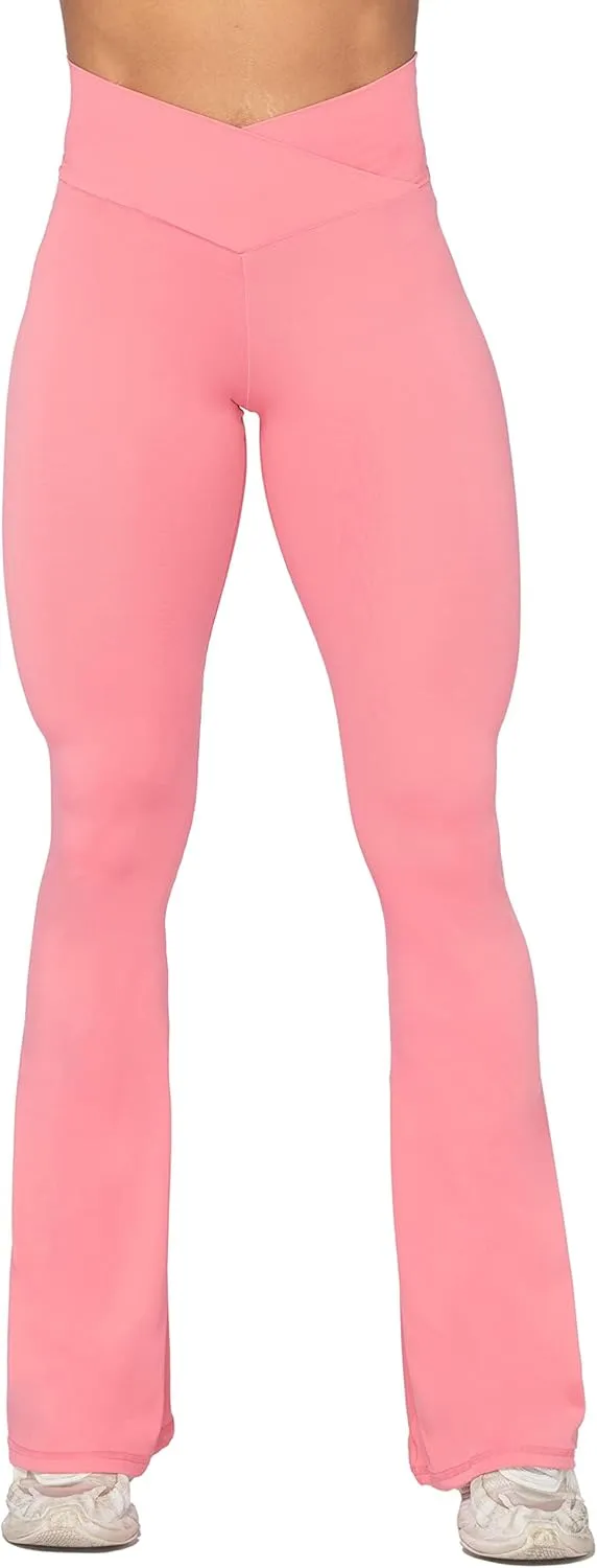 Sunzel Flare Leggings, Crossover Yoga Pants with Tummy Control, High-Waisted and Wide Leg