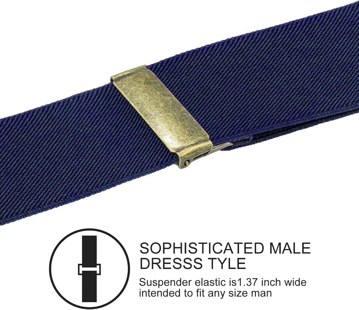 Suspenders for Men, Adjustable Suspenders Gold Clip with Elastic Straps Y-Back Construction Heavy Duty for Work