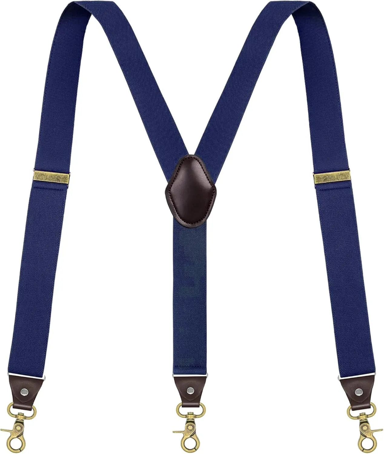 Suspenders for Men, Adjustable Suspenders Gold Clip with Elastic Straps Y-Back Construction Heavy Duty for Work
