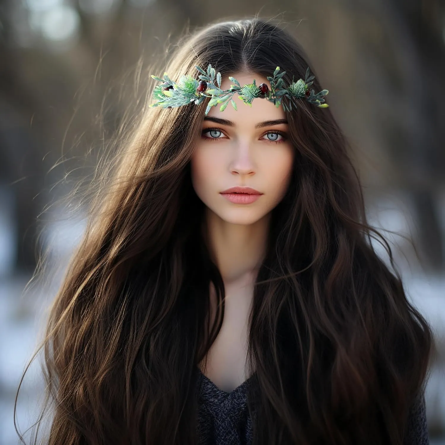 Vivivalue Floral Crown Girl Floral Headband Flower Headpiece Halo Wedding Party Photos
