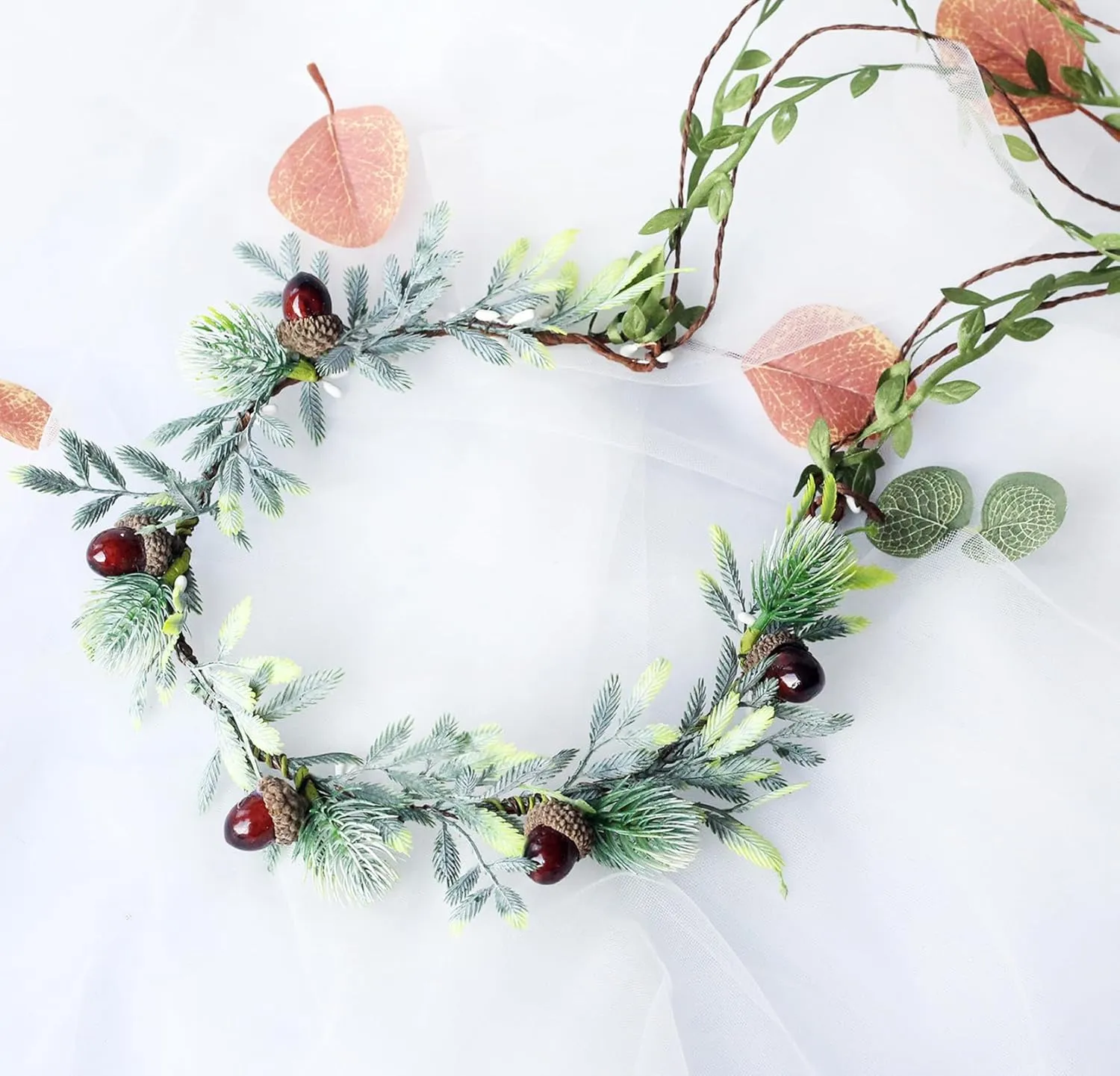 Vivivalue Floral Crown Girl Floral Headband Flower Headpiece Halo Wedding Party Photos