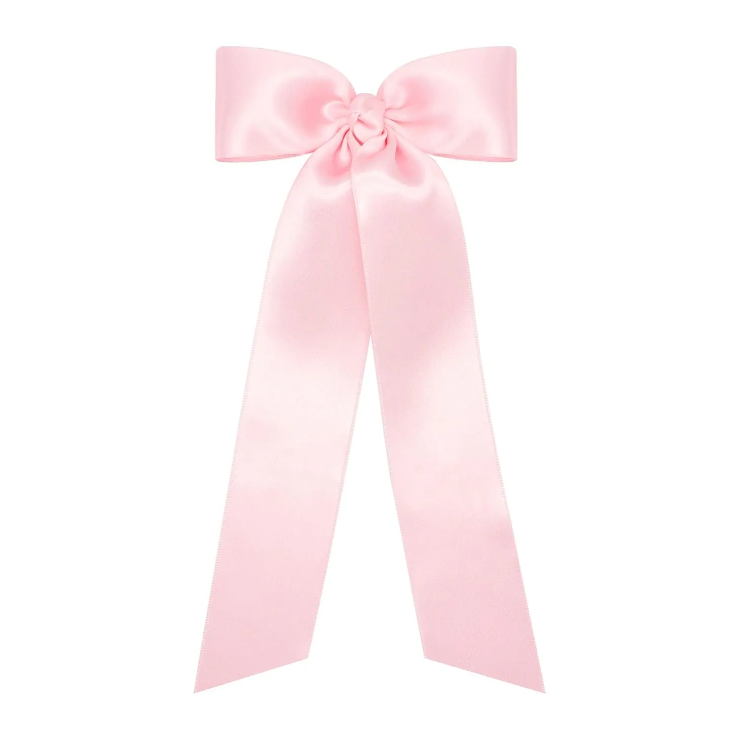 Wee Ones Medium French satin bowtie with knot wrap and streamer tails 9"