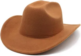 Western Wool Fedora Hat, Camel Color