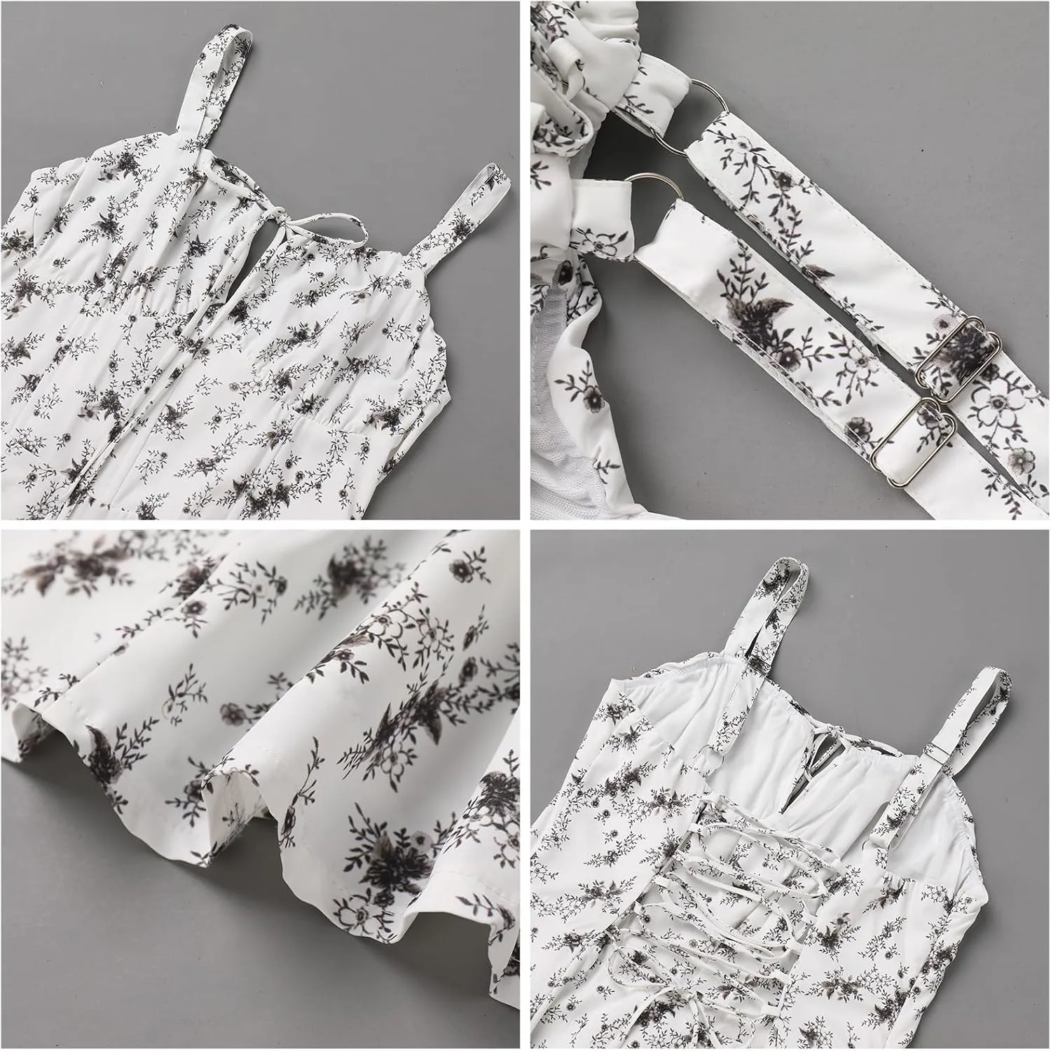 Women Floral Corset Dress Sleeveless Square Neck Spaghetti Straps Dress Boho Holiday Flowy Midi Bustier Sundress