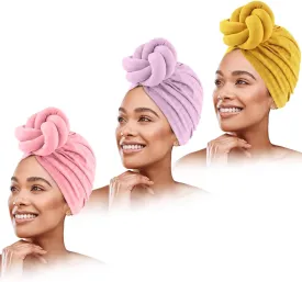 Women Turbans and Head Wraps, Women African Turban Flower Knot Pre-Tied Bonnet Beanie Cap Headwrap