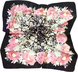 Women's Graphic Print 100% Silk, Silk Scarf Square, 33X33 Inches
