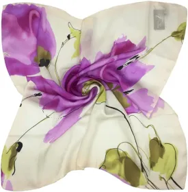 Women's Graphic Print 100% Silk, Silk Scarf Square, 33X33 Inches