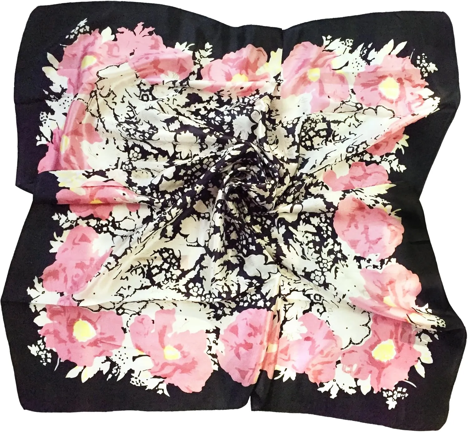 Women's Graphic Print 100% Silk, Silk Scarf Square, 33X33 Inches