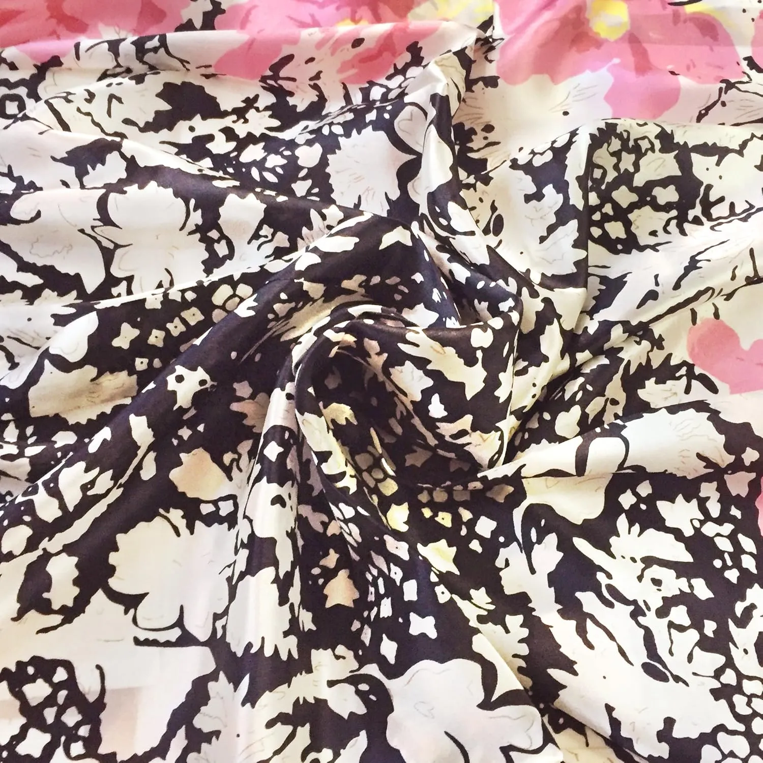 Women's Graphic Print 100% Silk, Silk Scarf Square, 33X33 Inches