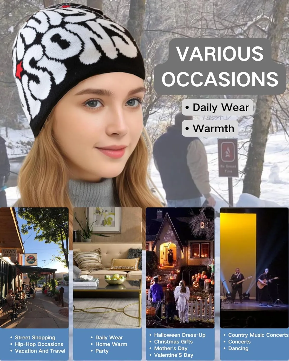 yolrdiw Women Beanie Y2k Letter Graphic Soft Warm Knitted Hats Men Winter Cap