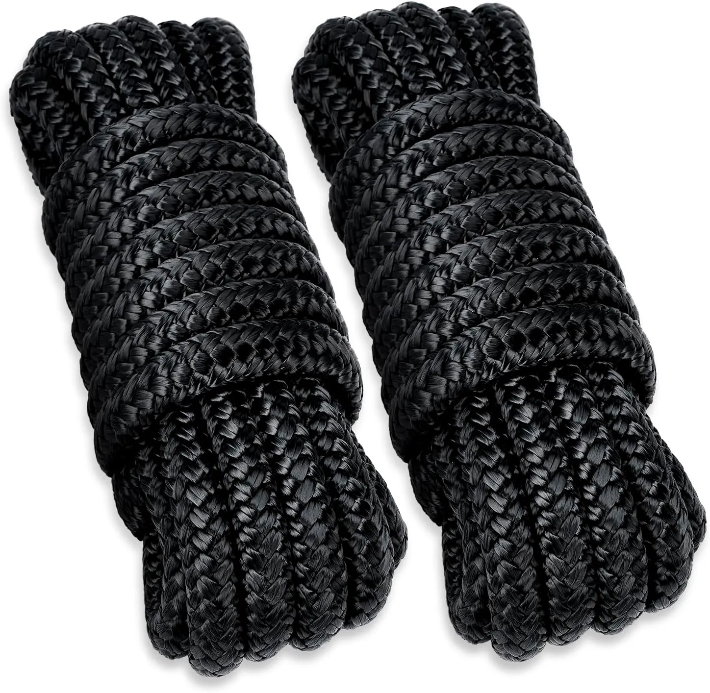 Young Marine 2 Pack 1/2 X 15 Dock Lines|Marine-Grade Double-Braided Nylon Dock Line with 12 Eyelet.Hi-Performance Boat Rope Mooring Rope Dock Line