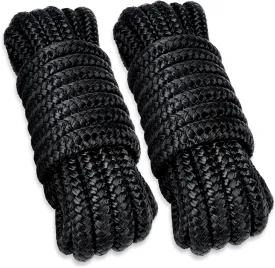 Young Marine 2 Pack 1/2 X 15 Dock Lines|Marine-Grade Double-Braided Nylon Dock Line with 12 Eyelet.Hi-Performance Boat Rope Mooring Rope Dock Line